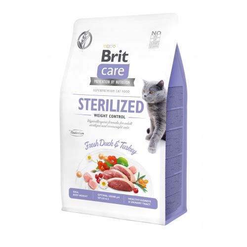 Сухий корм Brit Care Cat GF Sterilized Weight Control для стерилізованих котів з надмірною вагою, качка та індичка, 400 г 1111162362 фото