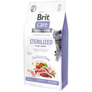 Корм сухий Brit Care Cat Grain Free Sterilized Weight Control для стерилізованих котів з надмірною вагою з качкою та індичкою 7 кг 1111162360 фото