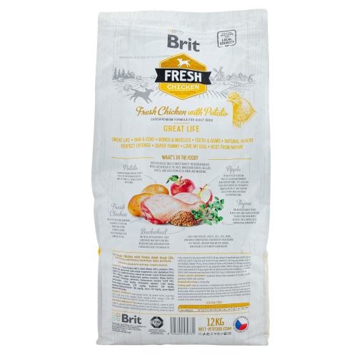 Корм сухий Brit Fresh Chicken/Potato Adult для дорослих собак всіх порід з куркою та картоплею 12 кг 1111153741 фото