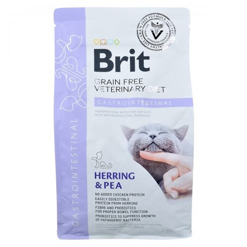 Корм сухий Brit Grain Free VetDiet Cat Gastrointestinal для котів при порушенні травлення з оселедцем лососем яйцем та горохом 2 кг 1111152751 фото