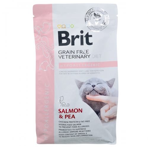 Корм сухий Brit Grain Free VetDiet Cat Hypoallergenic для котів з харчовою алергією та непереносимістю з лососем та горохом 2 кг 1111152749 фото