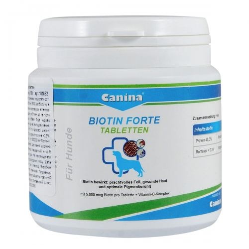 Вітаміни Canina Biotin Forte Tabletten для собак, інтенсивний курс для шерсті, 100 г (30 табл) 1111111956 фото