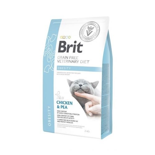 Корм сухий Brit Grain Free VetDiet Cat Obesity для котів з зайвою вагою та ожирінням з куркою та горохом 2 кг 1111152753 фото