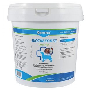 Вітамінний комплекс Canina Biotin Forte Tabletten для собак Біотин інтенсивний курс для шерсті 2 кг 600 табл. 1111121976 фото