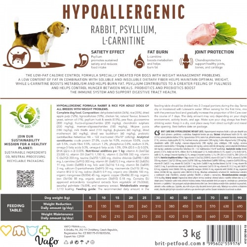 Сухий корм Brit Care Dog Hypoallergenic Weight Loss для собак із зайвою вагою, гіпоалергенний з кроликом, 1 кг 1111173369 фото