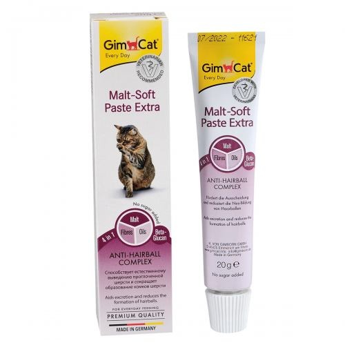 Паста GimCat Every Day Malt-Soft Paste Extra для котів, виведення шерсті зі шлунку, 20 г 2831 фото