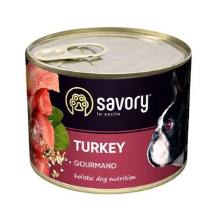 Корм вологий Savory Dog Gourmand Turkey паштет для дорослих собак усіх порід з індичкою 200 г 1111165052 фото