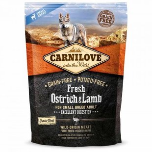 Сухий корм Carnilove Fresh Ostrich & Lamb для дорослих собак дрібних порід, ягня та страус, 1,5 кг 1111153663 фото