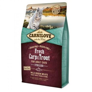 Корм сухий Carnilove Fresh Carp and Trout Sterilised for Adult Cats для дорослих стерилізованих та кастрованих котів з коропом та фореллю 2 кг 1111153670 фото