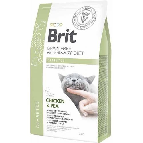 Корм сухий Brit Grain Free VetDiet Cat Diabetes для котів з цукровим діабетом беззерновий з куркою та горохом 2 кг 1111152755 фото