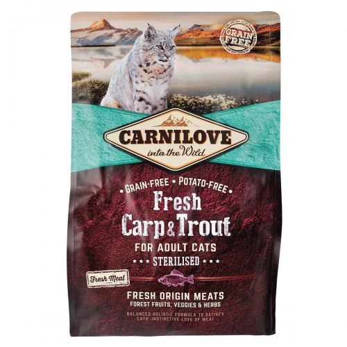 Корм сухий Carnilove Fresh Carp and Trout Sterilised for Adult Cats для дорослих стерилізованих та кастрованих котів з коропом та фореллю 2 кг 1111153670 фото