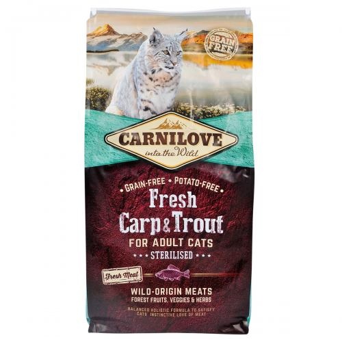 Корм сухий Carnilove Fresh Carp and Trout Sterilised for Adult cats для дорослих стерилізованих та кастрованих котів з коропом та фореллю 6 кг 1111152301 фото