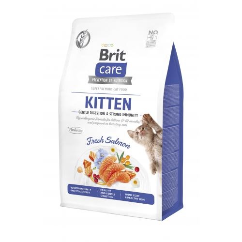 Сухий корм Brit Care Cat by Nutrition Kitten Gentle Digestion Strong Immunity для кошенят, з лососем, 400 г 1111175077 фото