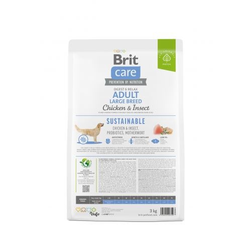 Корм сухий Brit Care Dog Sustainable Adult Large Breed для дорослих собак великих порід з куркою та комахами 3 кг 1111173612 фото