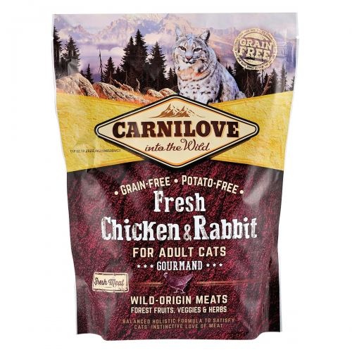 Сухий корм Carnilove Fresh Chicken & Rabbit для дорослих котів, курка та кролик, 400 г 1111153667 фото