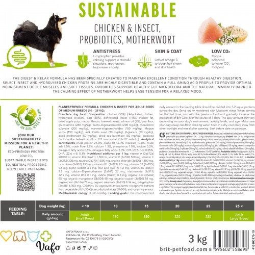 Сухий корм Brit Care Dog Sustainable Adult Medium Breed для собак середніх порід, з куркою та комахами, 1 кг 1111171950 фото