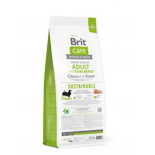 Корм сухий Brit Care Dog Sustainable Adult Medium Breed для дорослих собак середніх порід з куркою та комахами 12 кг 1111173610 фото