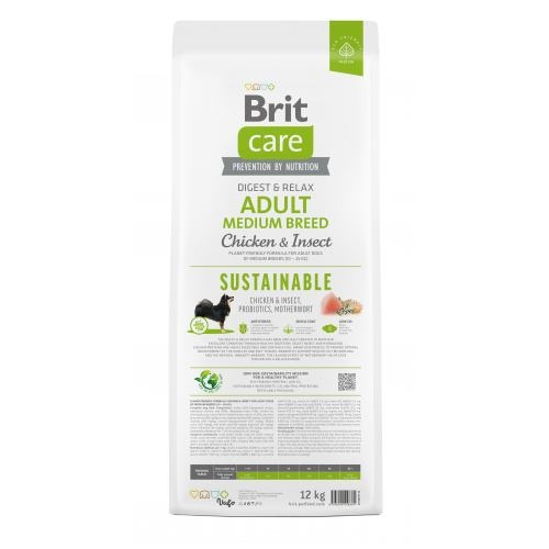 Корм сухий Brit Care Dog Sustainable Adult Medium Breed для дорослих собак середніх порід з куркою та комахами 12 кг 1111173610 фото