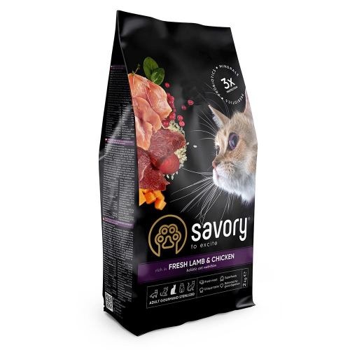 Корм сухий Savory Adult Cat Steril Fresh Lamb and Chicken для стерилізованих котів з ягнятиною та куркою 2 кг 1111163004 фото