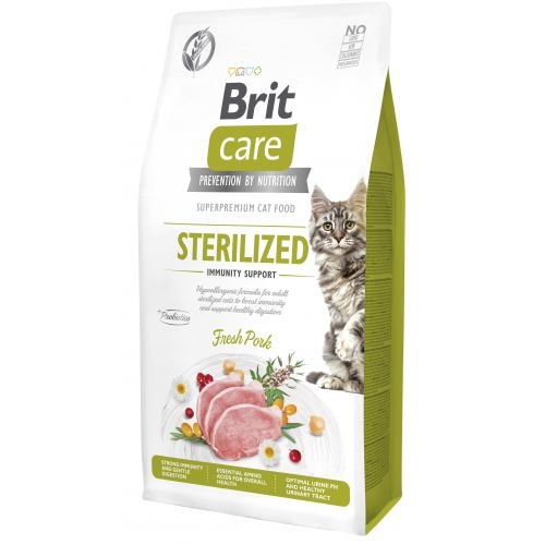 Корм сухий Brit Care Cat Grain Free Sterilized Immunity Support для стерилізованих котів для підтримки імунітету зі свининою 7 кг 1111175082 фото