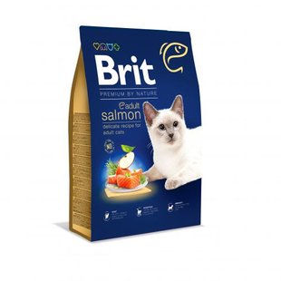 Корм сухий Brit Premium Cat by Nature Adult Salmon для дорослих котів з лососем 8 кг 1111167463 фото