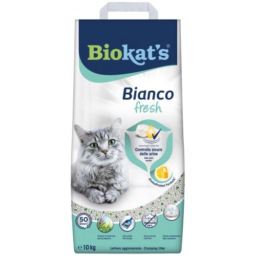 Наповнювач Biokats для котячого туалету Bianco Fresh бентонітовий 0,25–5,0 мм 10 кг 1111138101 фото