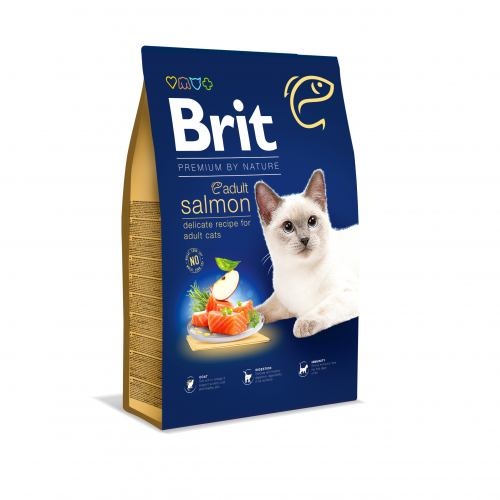 Корм сухий Brit Premium Cat by Nature Adult Salmon для дорослих котів з лососем 8 кг 1111167463 фото