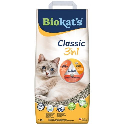 Наповнювач Biokats Classic 3in1 для котячого туалету, бентонітовий, 10 л 1111134391 фото