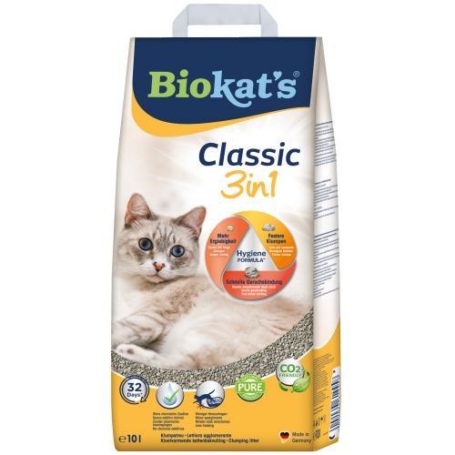 Наповнювач Biokats Classic 3in1 для котячого туалету, бентонітовий, 10 л 1111134391 фото