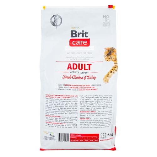 Корм сухий Brit Care Cat Grain Free Adult Activity Support для вуличних та дорослих котів філе індички та курки 7 кг 1111162363 фото