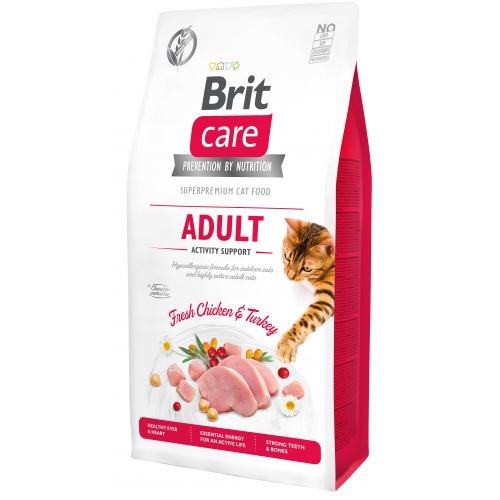 Корм сухий Brit Care Cat Grain Free Adult Activity Support для вуличних та дорослих котів філе індички та курки 7 кг 1111162363 фото