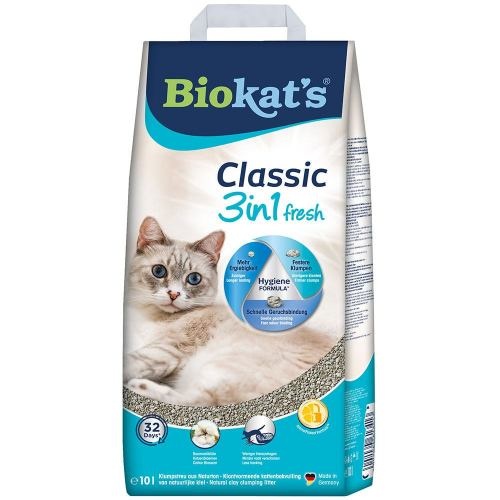 Наповнювач Biokats Classic Fresh 3in1 Cotton Blossom для котячого туалету, бентонітовий, 10 кг 1111147022 фото