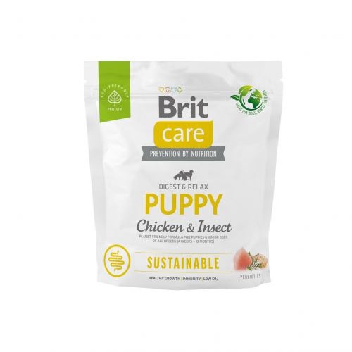 Сухий корм Brit Care Dog Sustainable Puppy для цуценят, з куркою та комахами, 1 кг 1111171948 фото