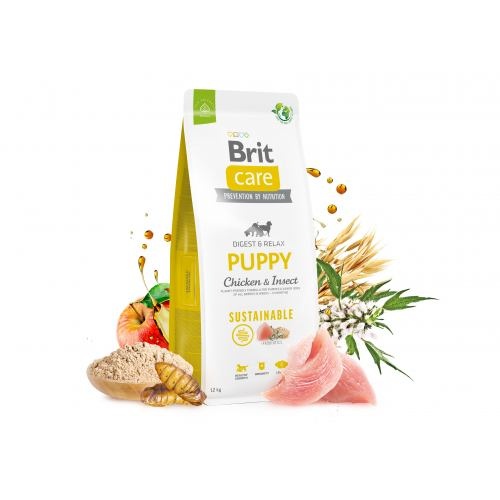 Корм сухий Brit Care Dog Sustainable Puppy для цуценят з куркою та комахами 12 кг 1111173607 фото