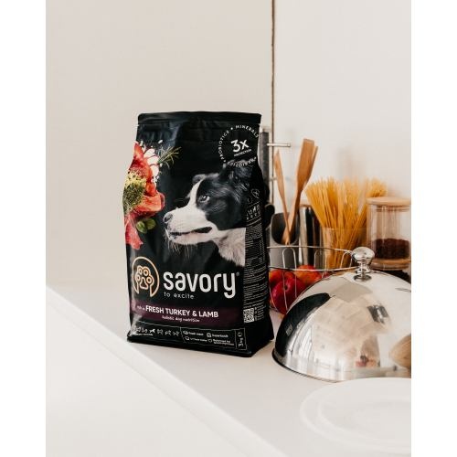 Корм сухий Savory Medium Breed rich in Fresh Turkey and Lamb для дорослих собак середніх порід від 10 до 25 кг зі свіжим ягням та індичкою 3 кг 1111162979 фото