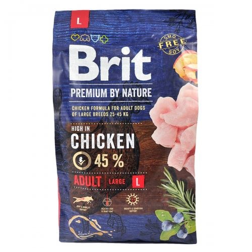 Сухий корм Brit Premium Dog Adult L для дорослих собак великих порід, з куркою, 3 кг 1111150963 фото