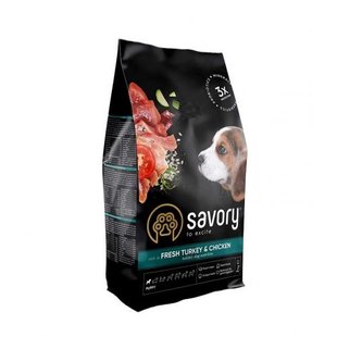 Корм сухий Savory Puppy rich in Fresh Turkey and Chicken для цуценят всіх порід зі свіжою індичкою і куркою 3 кг 1111162971 фото