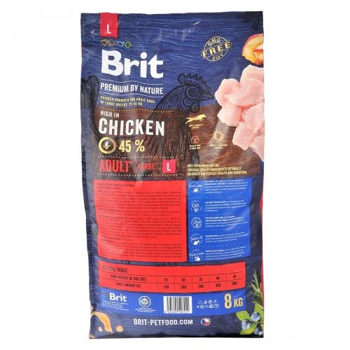 Корм сухий Brit Premium Dog Adult L для дорослих собак великих порід вагою 25-45 кг з куркою 8 кг 1111150964 фото