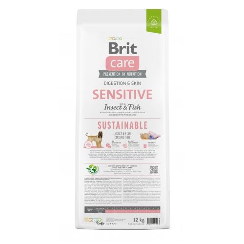 Корм сухий Brit Care Dog Sustainable Sensitive для собак з чутливим травленням з рибою та комахами 12 кг 1111174833 фото