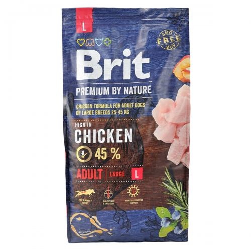 Корм сухий Brit Premium Dog Adult L для дорослих собак великих порід вагою 25-45 кг з куркою 8 кг 1111150964 фото