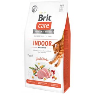 Корм сухий Brit Care Cat Grain Free Indoor Anti-stress для дорослих домашніх котів гіпоалергенний з куркою 7 кг 1111162366 фото