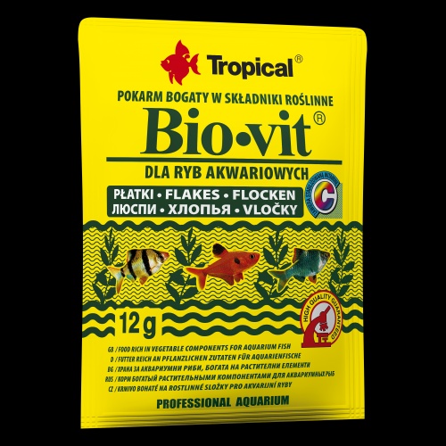 Сухий корм Tropical Bio-Vit для травоїдних акваріумних риб, 12 г (пластівці) 1111116001 фото