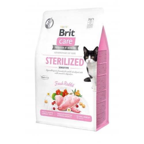 Сухий корм Brit Care Cat GF Sterilized Sensitive для стерилізованих котів з чутливим травленням, з кроликом, 400 г 1111162359 фото