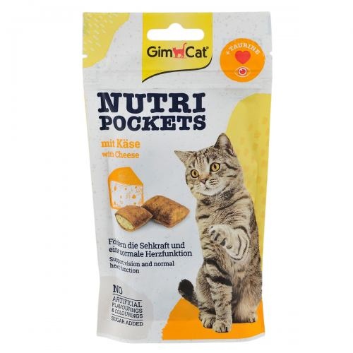 Вітамінні ласощі GimCat Nutri Pockets для котів, сир з таурином, 60 г 1111138661 фото