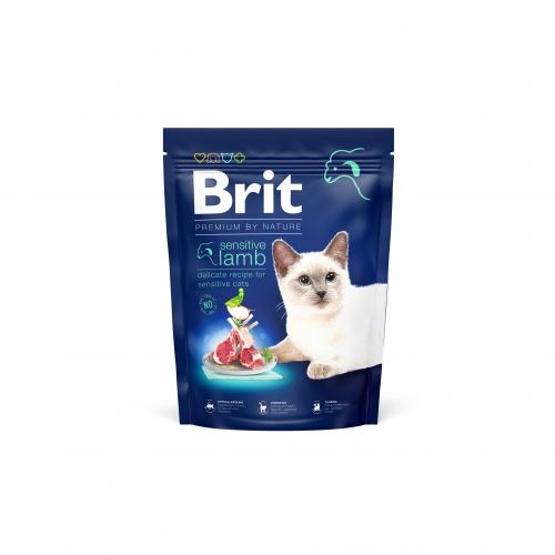 Сухий корм Brit Premium Cat by Nature Sensitive для котів із чутливим травленням, з ягням, 300 г 1111167472 фото