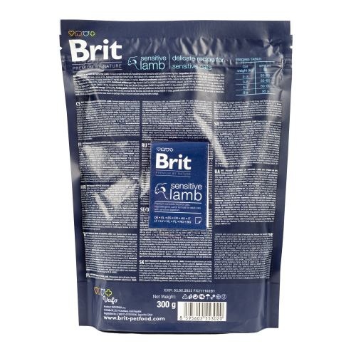 Сухий корм Brit Premium Cat by Nature Sensitive для котів із чутливим травленням, з ягням, 300 г 1111167472 фото