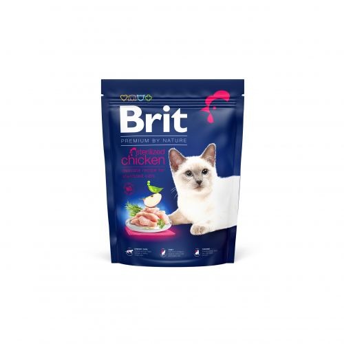 Сухий корм Brit Premium Cat by Nature Sterilised для стерилізованих котів, з куркою, 300 г 1111167475 фото