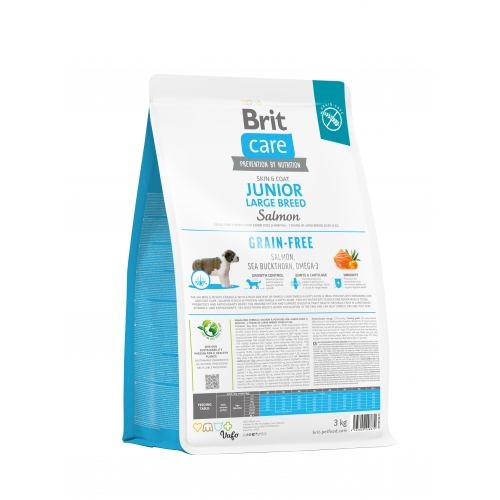 Корм сухий Brit Care Dog Grain-free Junior Large Breed для молодих собак великих порід беззерновий з лососем 3 кг 1111173381 фото