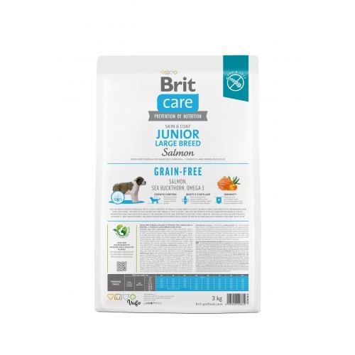 Корм сухий Brit Care Dog Grain-free Junior Large Breed для молодих собак великих порід беззерновий з лососем 3 кг 1111173381 фото