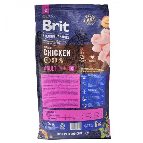 Корм сухий Brit Premium Dog Adult S для дорослих собак дрібних порід вагою 1-10 кг з куркою 8 кг 1111150949 фото